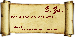 Barbulovics Zsinett névjegykártya